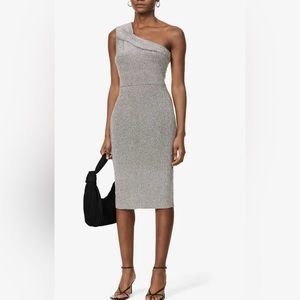 Reiss metallic shoulder dress. New with tags. Size Medium.